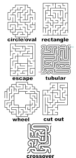 Coloriage d'un labyrinthe complexe avec des chemins sinueux et des motifs variés
