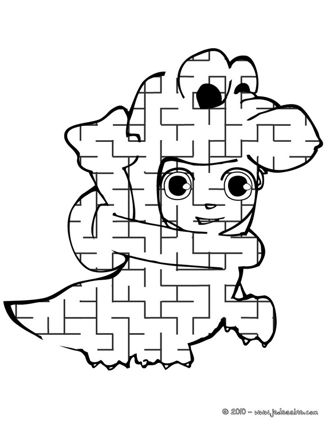 Coloriage labyrinthique avec chemins sinueux et impasses