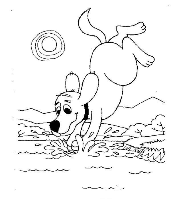 Coloriage d'un lac entouré de montagnes et de sapins