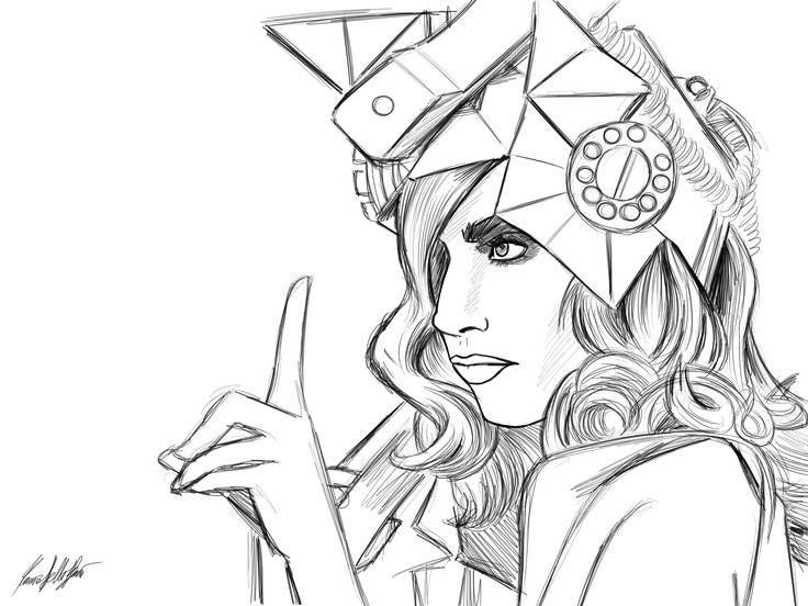 Coloriage de Lady Gaga en pleine performance musicale Coloriage de Lady Gaga en pleine performance musicale