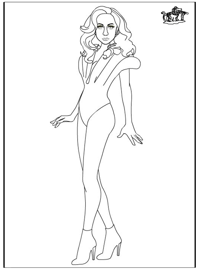 Coloriage de Lady Gaga en pleine performance artistique Coloriage de Lady Gaga en pleine performance artistique