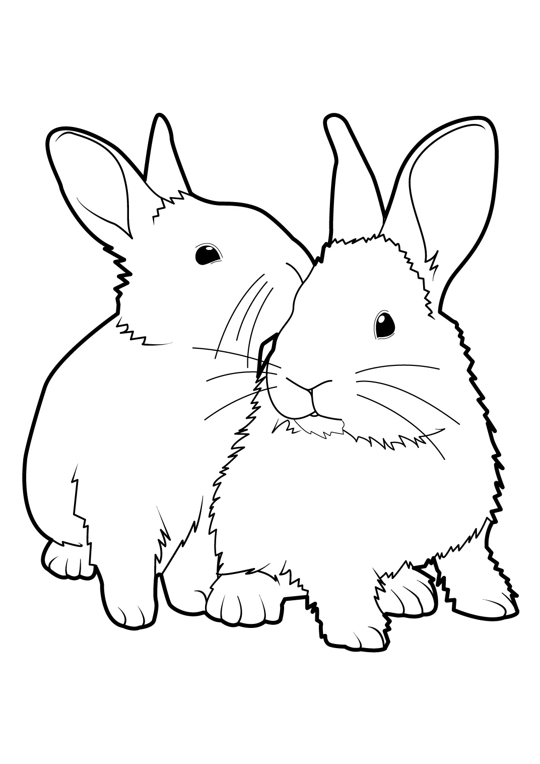 Lapin joyeux assis parmi les fleurs du jardin