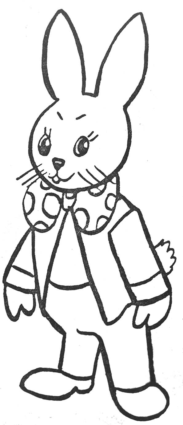 Lapin joyeux tenant une carotte dans un champ fleuri
