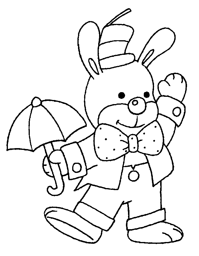 Un lapin joyeux dans un décor printanier