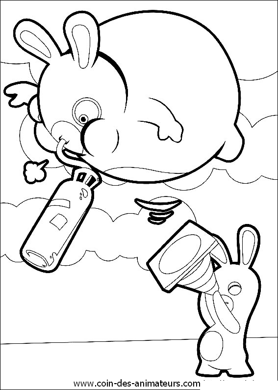 Un groupe de lapins crétins en pleine aventure sur un fond animé