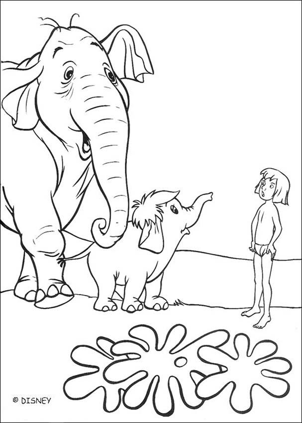 Scène du livre de la jungle avec Mowgli et ses amis dans la jungle