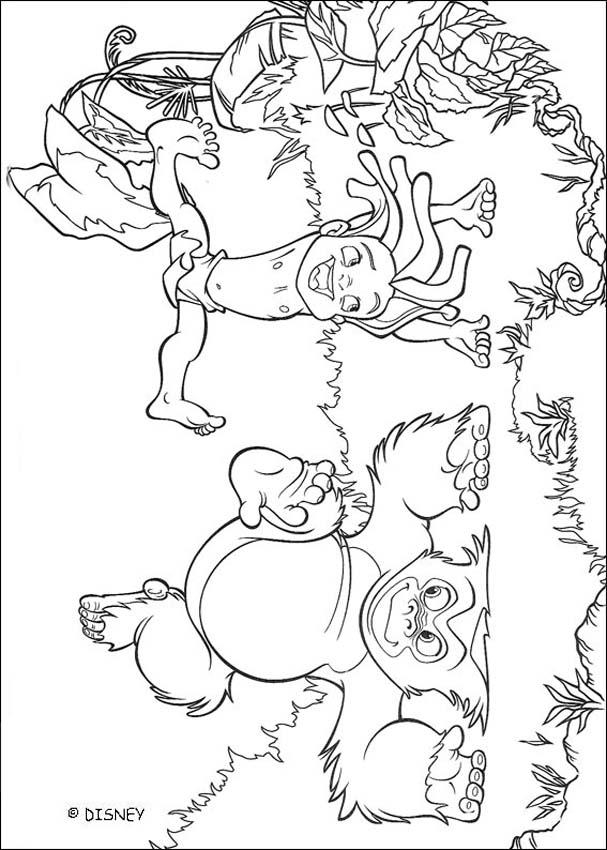 Scène de jungle avec Mowgli et ses amis animaux en pleine aventure