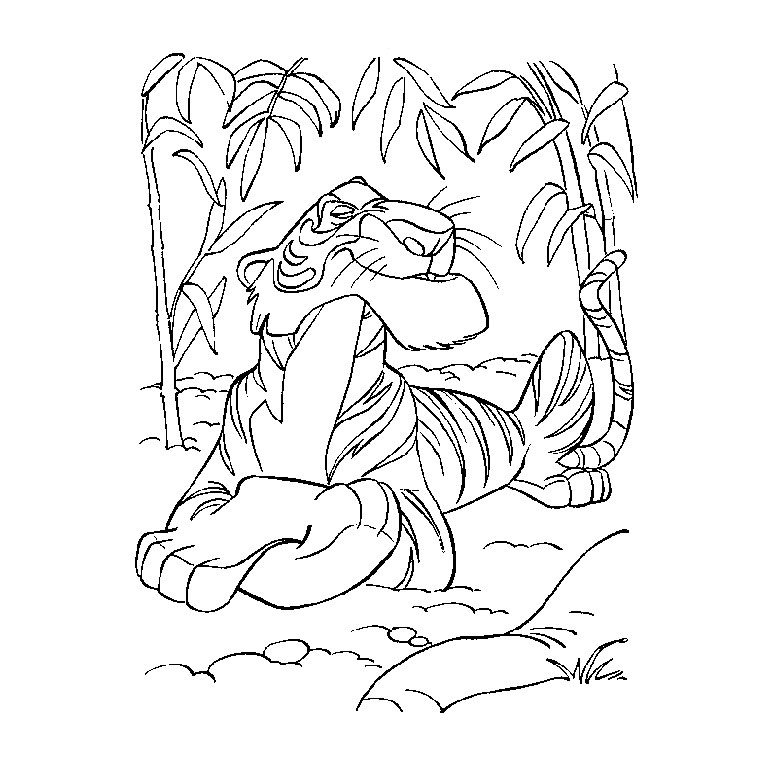Scène du livre de la jungle avec Mowgli et ses amis