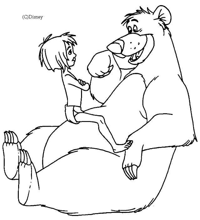 Scène de la jungle avec Mowgli et un ours dans le livre de la jungle