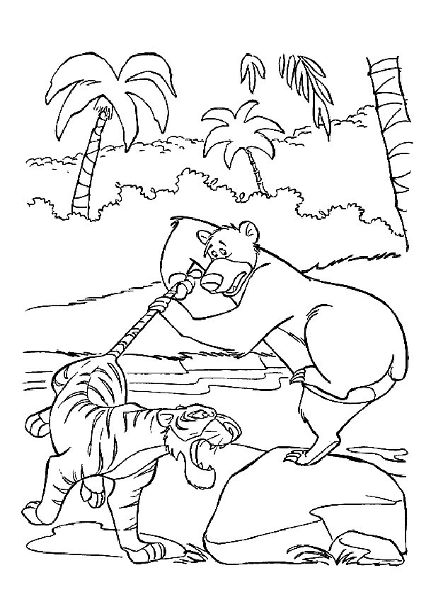 Baloo et Mowgli dans la jungle
