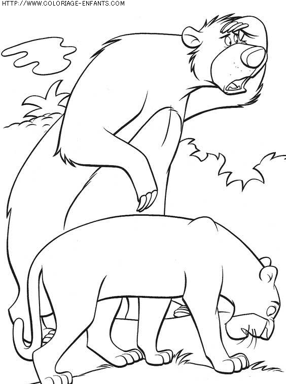 Scène du Livre de la Jungle avec Mowgli et ses Amis dans la Jungle