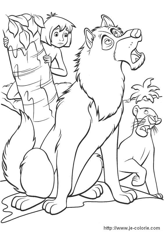 Scène de la jungle avec Mowgli et ses compagnons animaux