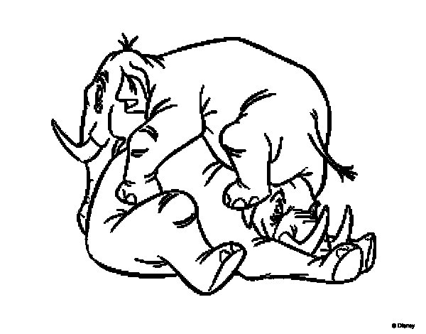 Scène de jungle avec un éléphant et un tigre parmi la végétation