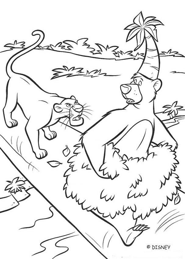Scène de jungle avec Mowgli et ses amis animaliers
