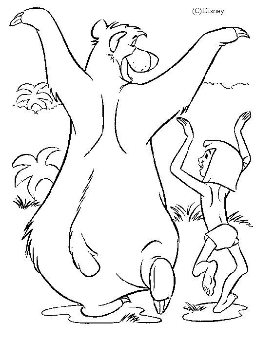 Scène du Livre de la Jungle avec Mowgli et ses Amis dans la Jungle