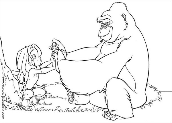 Scène de jungle avec un personnage et des animaux Scène de jungle avec un personnage et des animaux