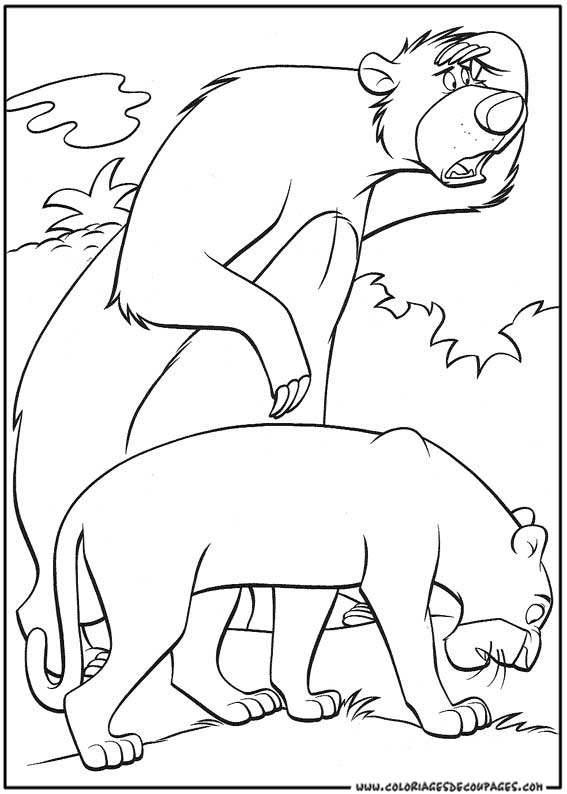 Scène de la jungle avec des animaux du livre de la jungle Scène de la jungle avec des animaux du livre de la jungle