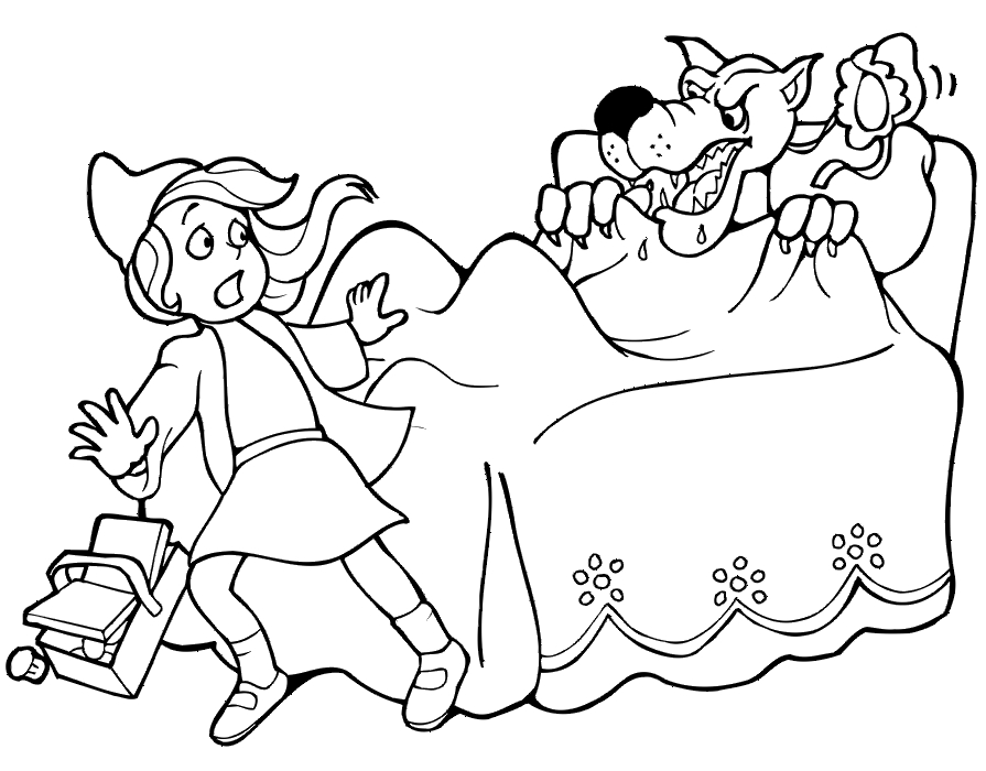 Le Petit Chaperon Rouge en chemin vers la maison de grand-mère