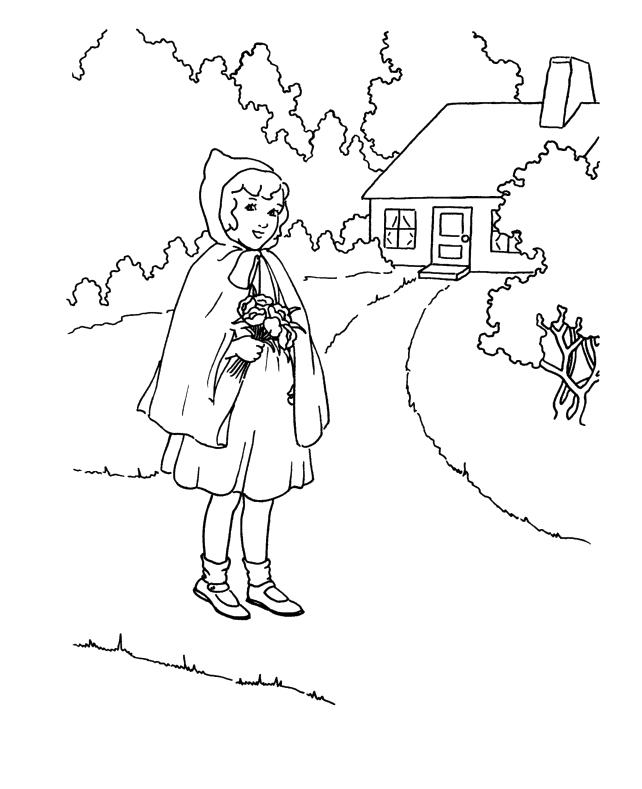 Le Petit Chaperon Rouge marchant dans la forêt