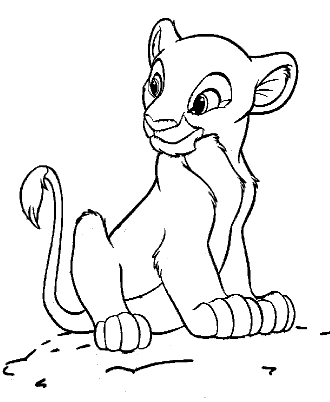 Scène du Roi Lion avec Simba et des éléments de la savane