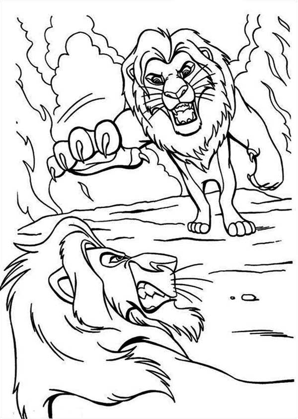 Simba et ses amis dans une scène de la savane