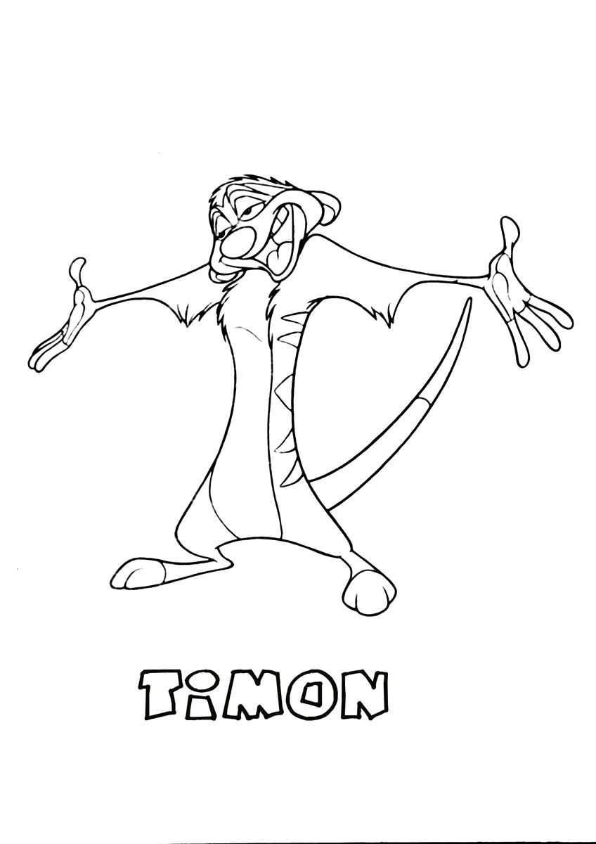 Scène de coloriage du Roi Lion avec Simba dans la savane