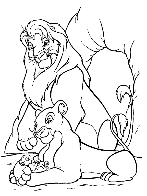 Simba et Nala se reposent sous un arbre dans la savane