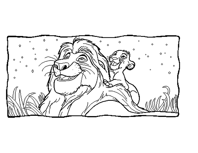Scène de Simba et Nala dans la savane