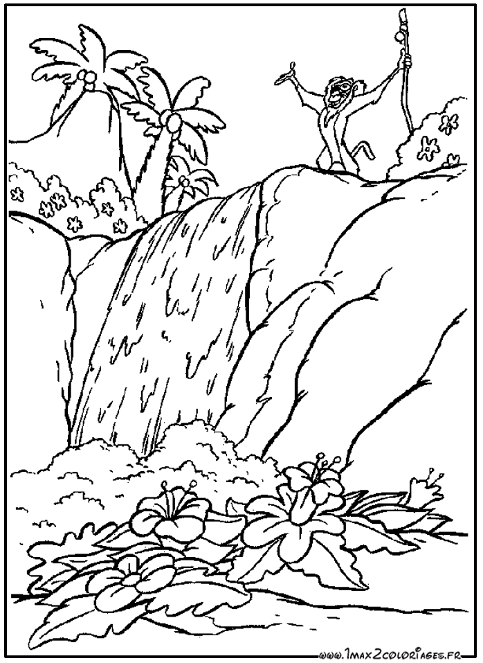 Scène du Roi Lion avec Simba et sa Mère Sarabi dans la Savane