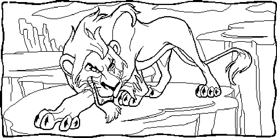 Scène emblématique de Simba et ses amis dans la savane