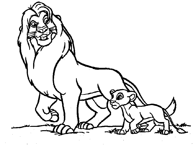 Simba et Nala jouant dans la savane
