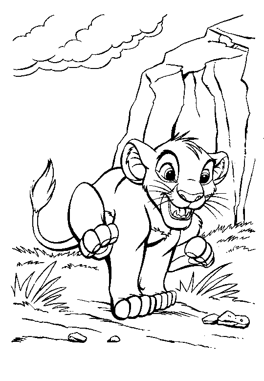 Scène emblématique du Roi Lion avec Simba et son ami Timon dans la savane