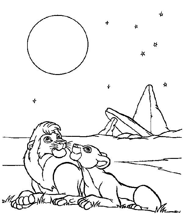 Simba et Nala jouant dans la savane