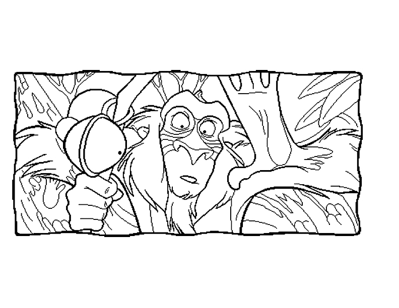 Coloriage du Roi Lion avec Simba et ses amis dans la savane