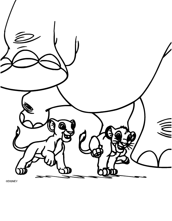 Simba et Nala jouant dans la savane