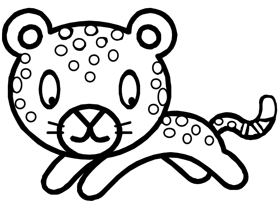 Coloriage d'un léopard dans un style réaliste