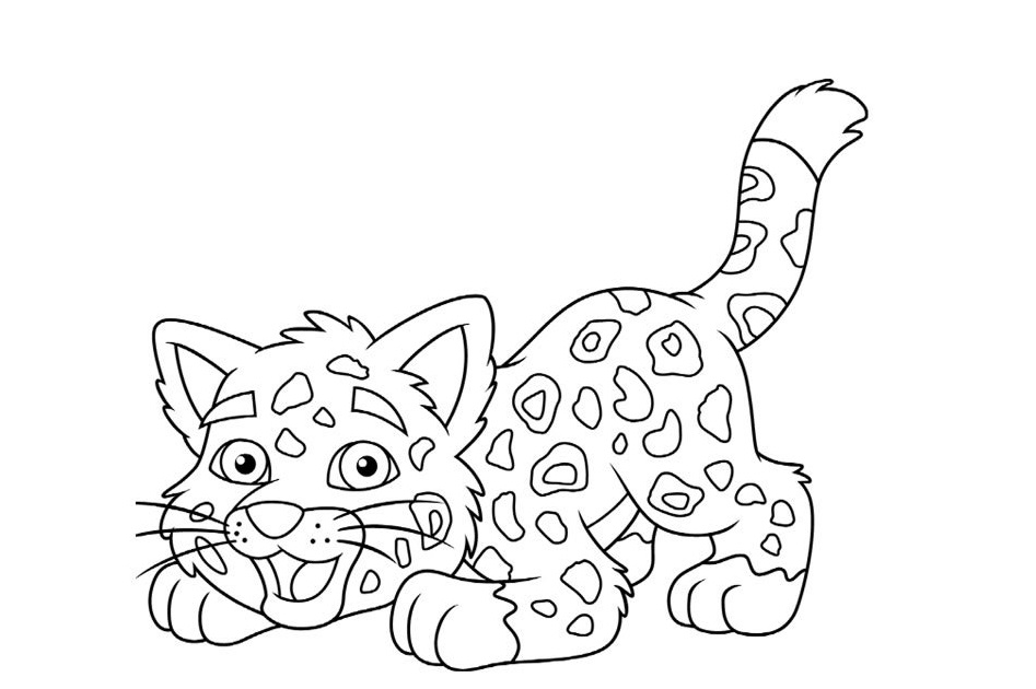 Coloriage d'un léopard majestueux dans son habitat naturel