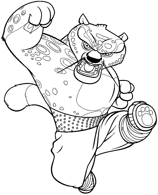 Coloriage d'un léopard dans son habitat naturel