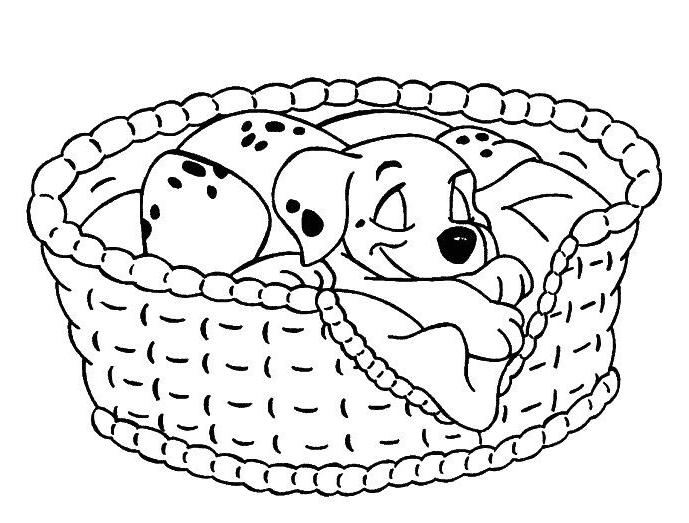 Les 101 Dalmatiens jouant dans un jardin