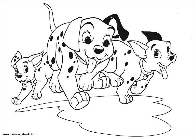 Les 101 Dalmatiens jouant ensemble dans un paysage pastoral