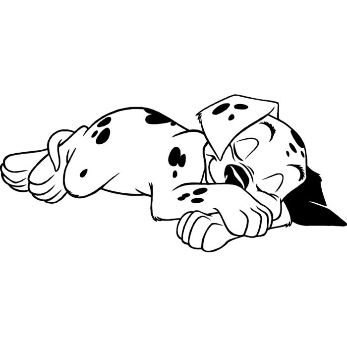 Coloriage des 101 Dalmatiens avec des chiots jouant dans un jardin