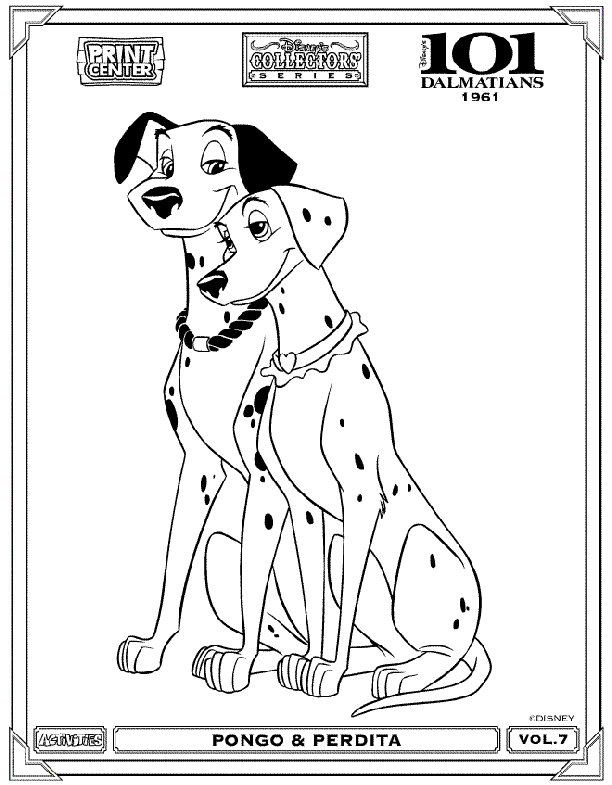 Coloriage des 101 Dalmatiens : une scène de jeu joyeuse avec des chiots