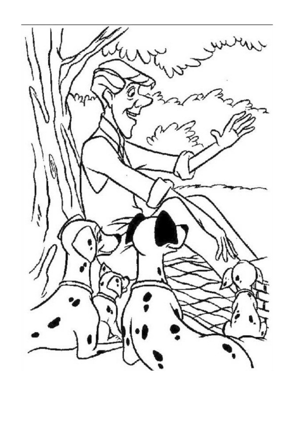 Les 101 Dalmatiens se reposent dans un jardin ensoleillé