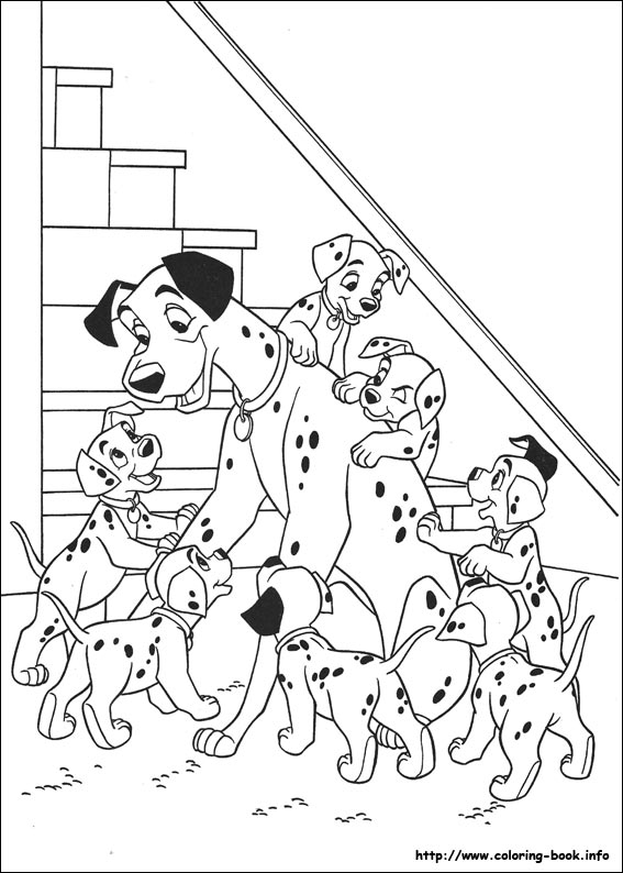 Les 101 Dalmatiens jouant dans un décor en pleine nature