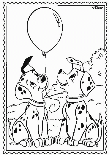 Les 101 Dalmatiens jouant dans un parc