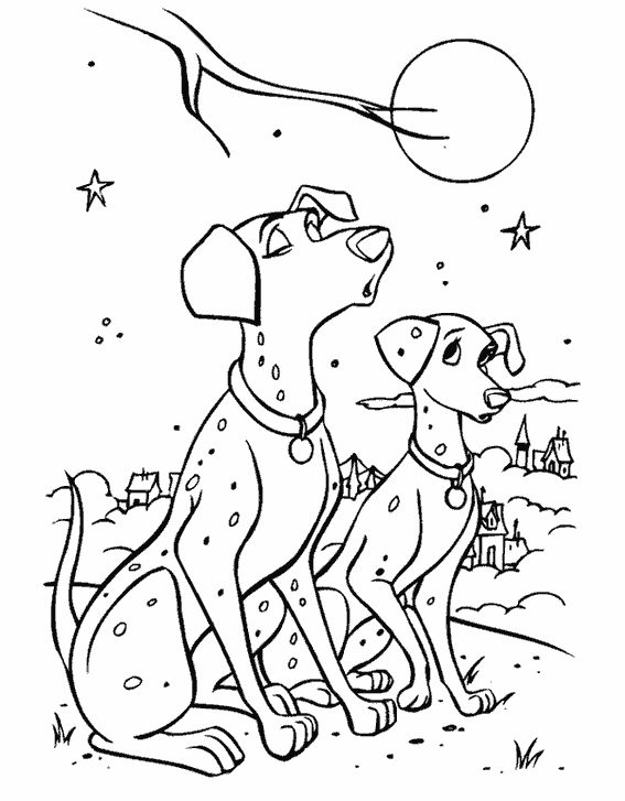 Les 101 Dalmatiens jouant ensemble dans un parc
