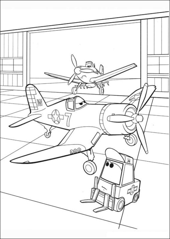 Coloriage d'avions planes sur fond nuageux