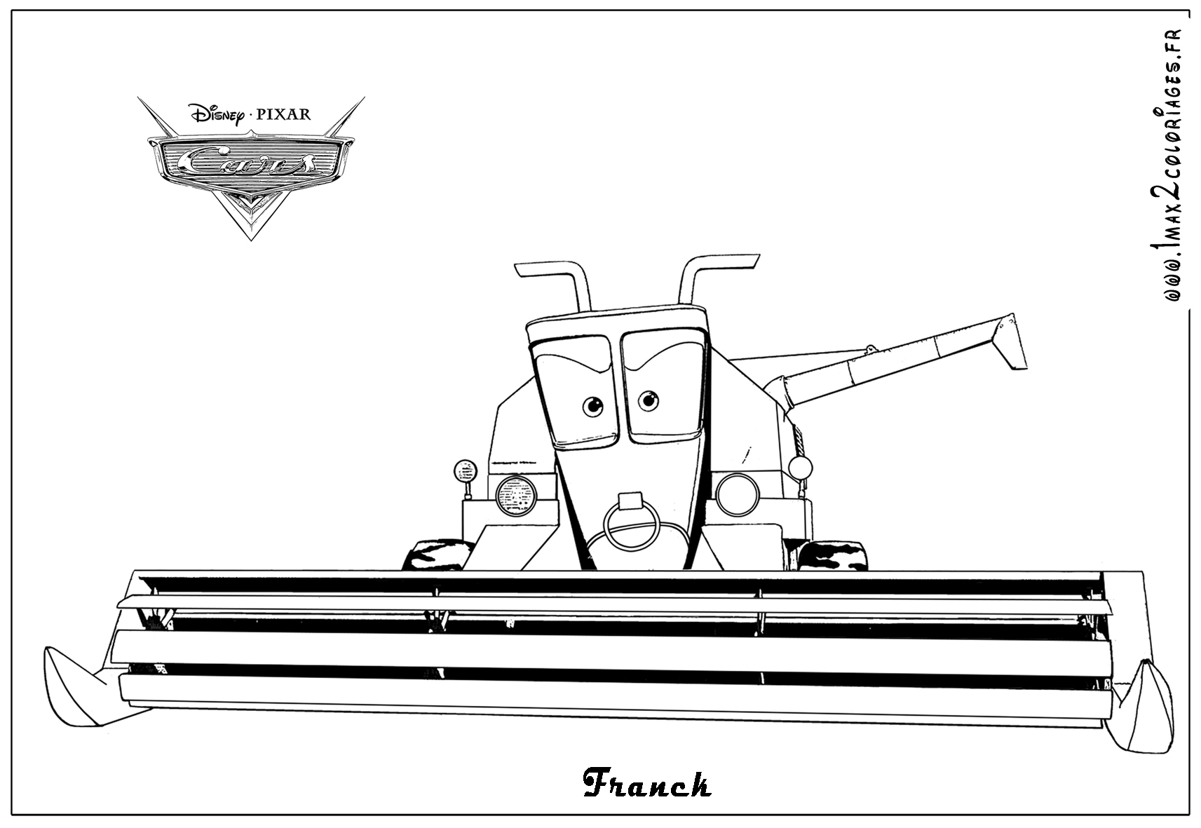 Coloriage de la voiture Lightning McQueen en pleine course sur la route