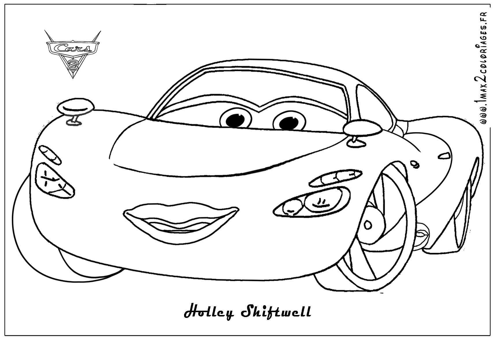 Coloriage de voitures de course sur une route ensoleillée