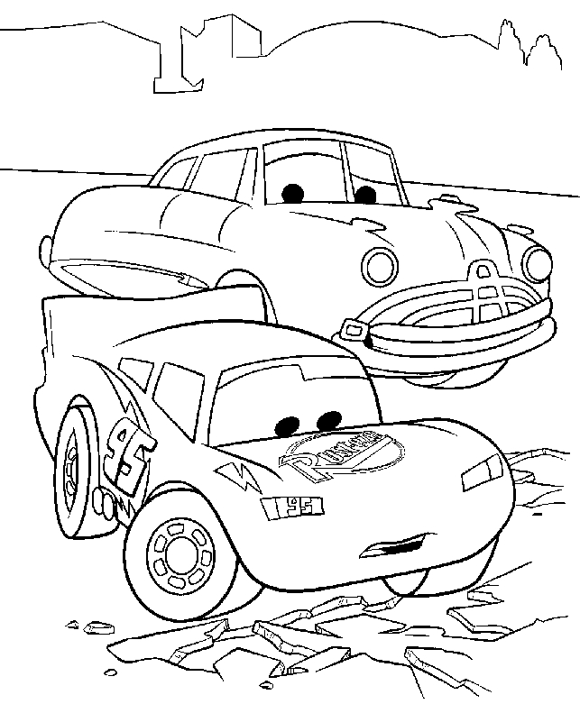 Scène de course automobile avec Flash McQueen et ses amis